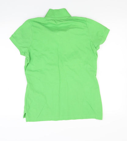 Back view of A south & fox men’s green polo, size M