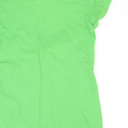 Brand and care label for A south & fox men’s green polo, size M