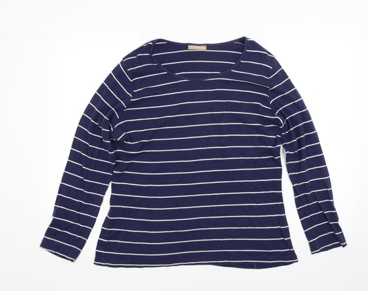 Avenue Womens Blue Striped  Pullover Jumper Size 16