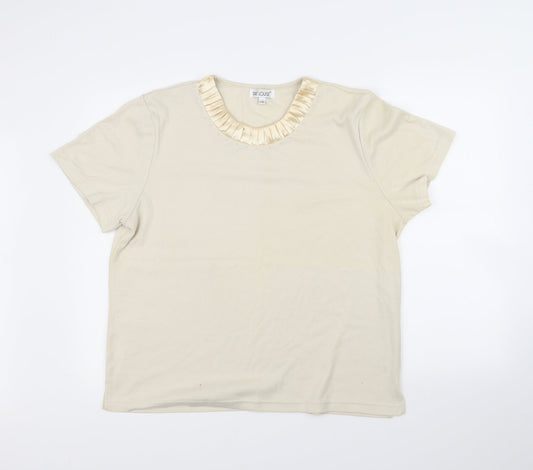Fay Louise Womens Beige   Basic T-Shirt Size L