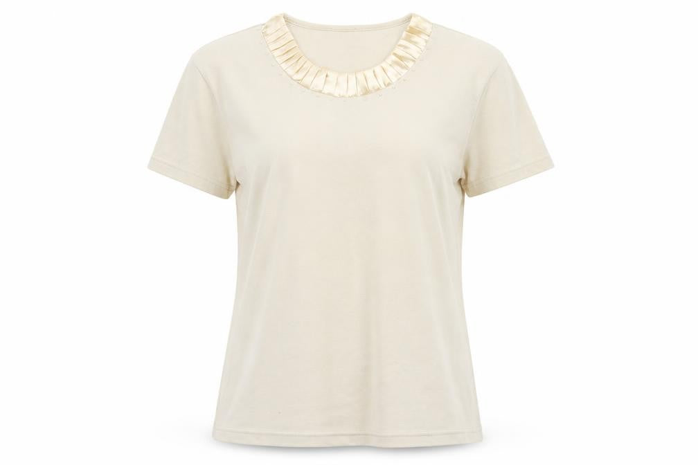 Fay Louise Womens Beige   Basic T-Shirt Size L