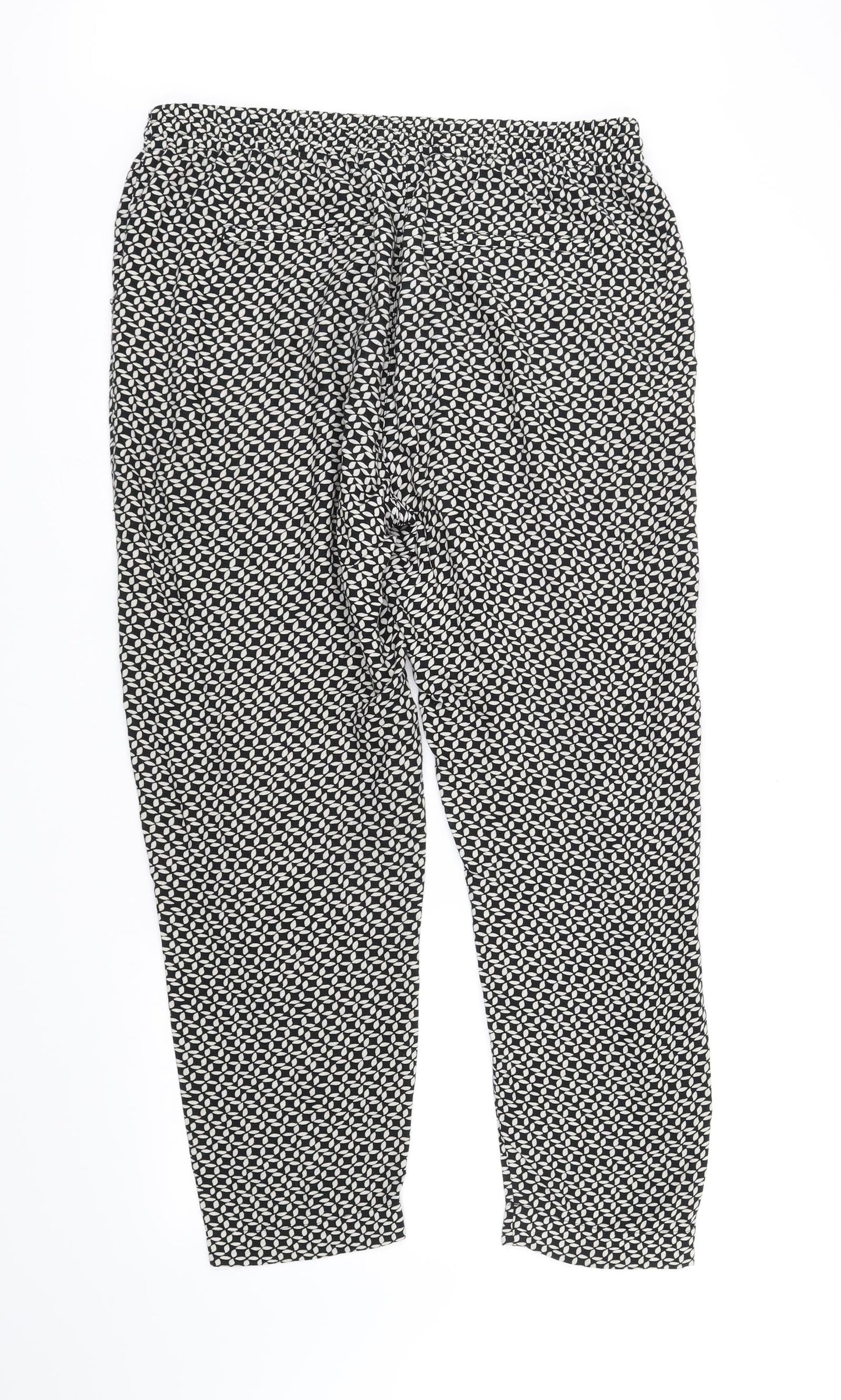 DEBINHAMS Womens Black Geometric  Trousers  Size 12 L27 in
