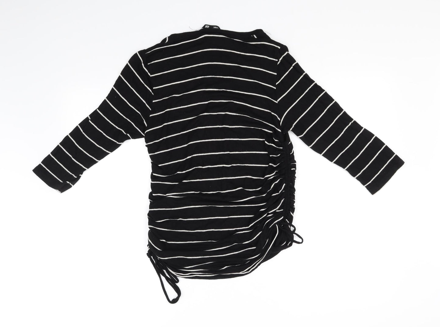 H&M Womens Black Striped  Basic T-Shirt Size M