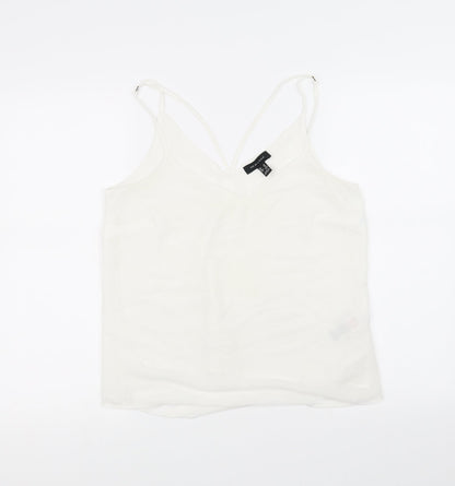 Front view of New Look women’s white basic blouse, size UK 10
