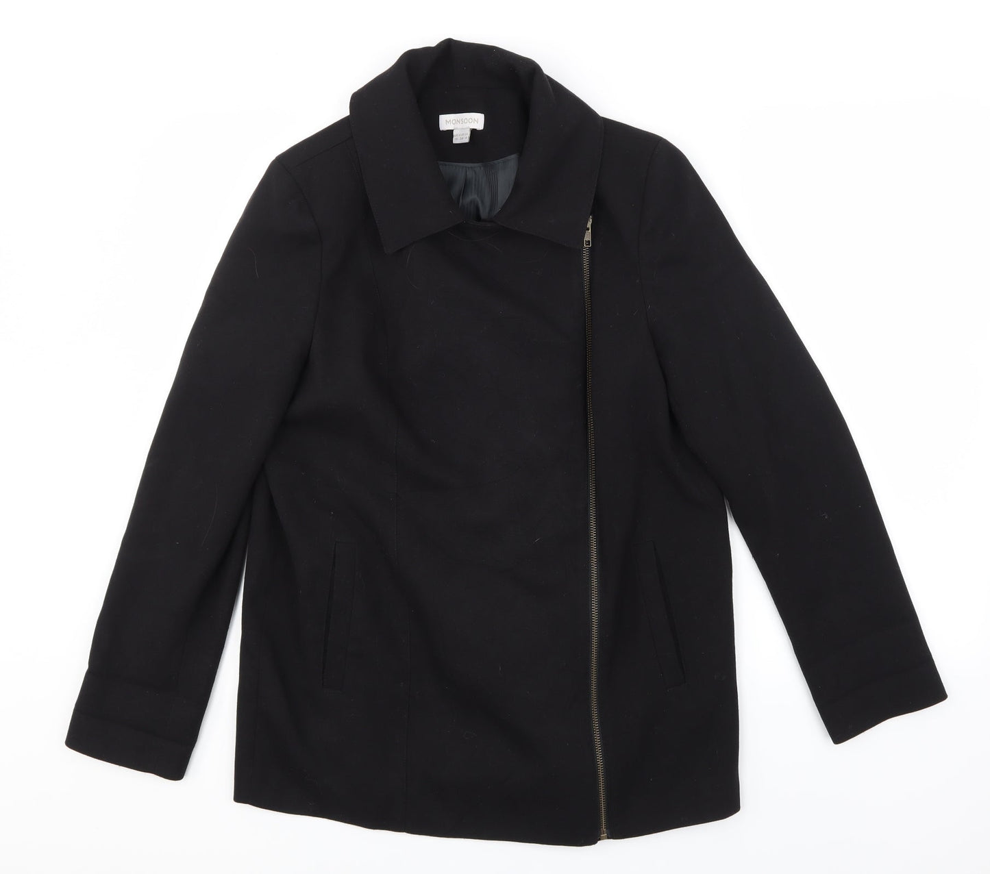 Monsoon Womens Black  Rayon Jacket  Size 10