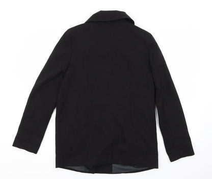 Back view of Monsoon women’s black rayon jacket, size UK 10