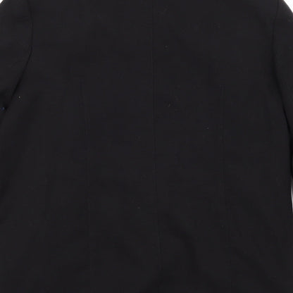 Brand and care label for Monsoon women’s black rayon jacket, size UK 10