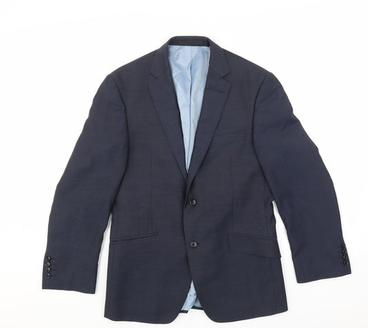 Marks and Spencer Mens Blue  Rayon Jacket Suit Jacket Size 38
