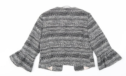 Back view of Tu women’s black striped jacket, size UK 10