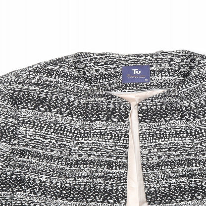 Close-up detail of Tu women’s black striped jacket, size UK 10