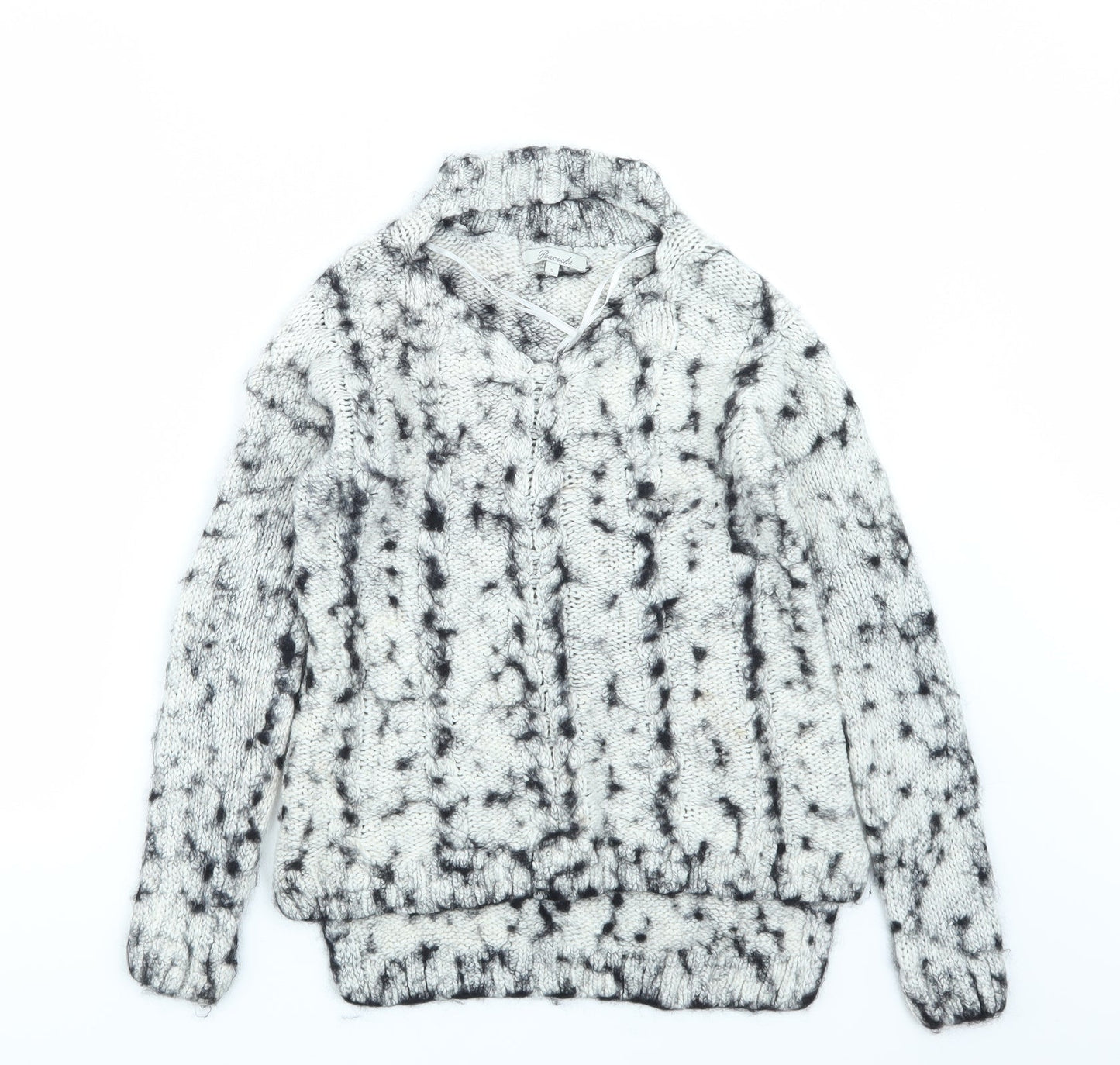 Peacocks Womens White  Knit Pullover Jumper Size S