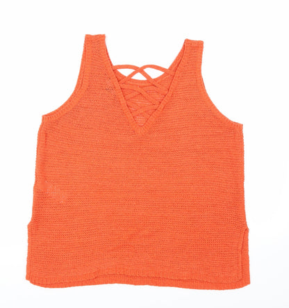 Back view of New Look women’s red knit jumper, size UK 12