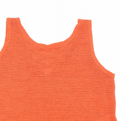 Close-up detail of New Look women’s red knit jumper, size UK 12