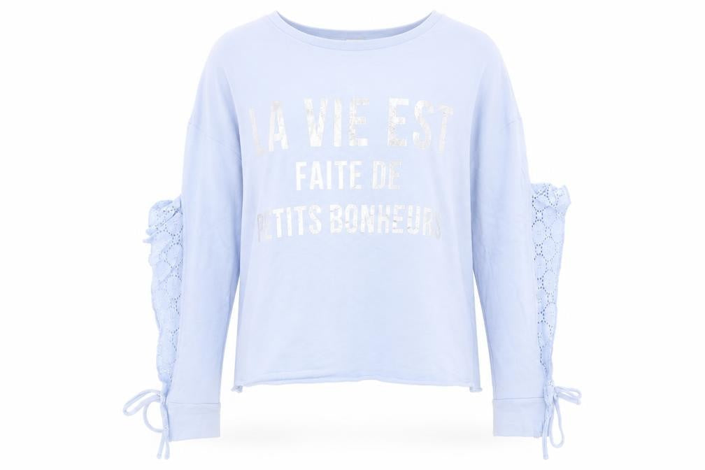 River Island Womens Blue  Jersey Pullover Sweatshirt Size S  - La Vie Est