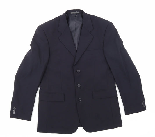BHS Mens Blue  Rayon Jacket Suit Jacket Size 40