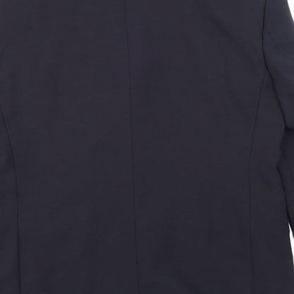 Brand and care label for BHS men’s blue rayon jacket suit jacket, size 40