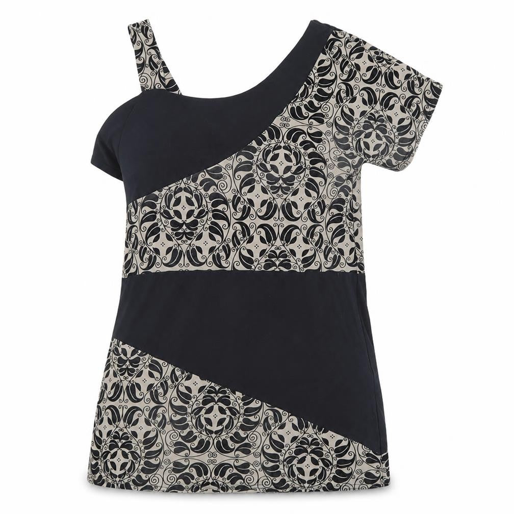 Too True Womens Black Floral Jersey Basic T-Shirt Size L