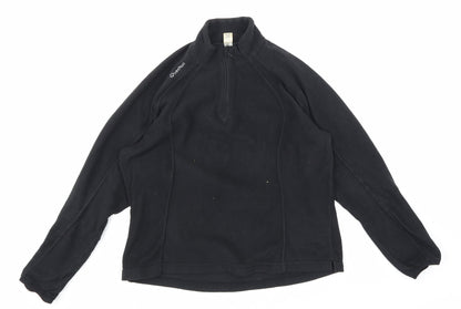 Additional front view of Quechua women’s black fleece jacket, size L