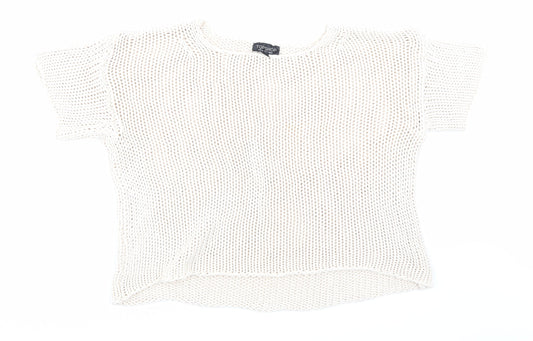 Topshop Womens Beige  Knit Pullover Jumper Size 8