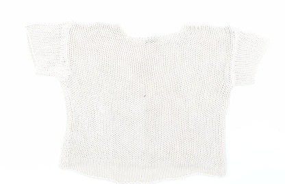 Back view of Topshop women’s beige knit jumper, size UK 8