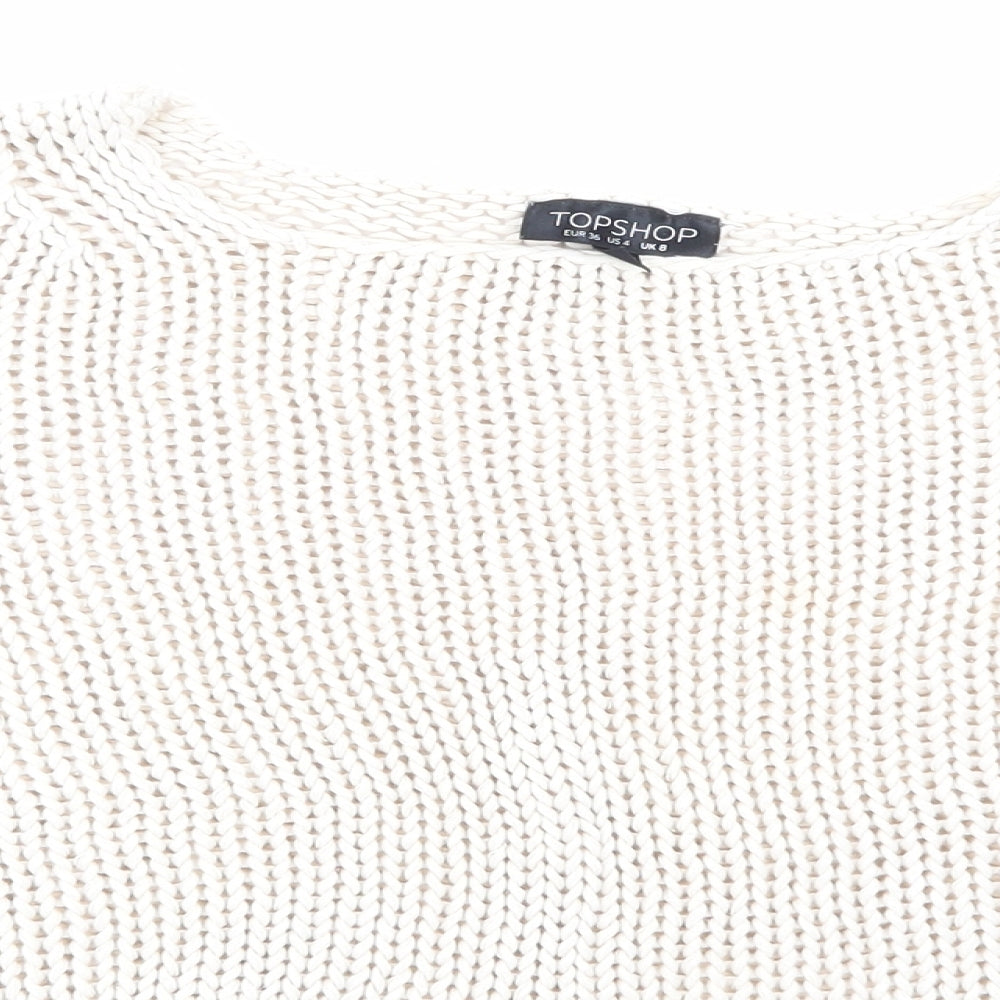 Topshop Womens Beige  Knit Pullover Jumper Size 8