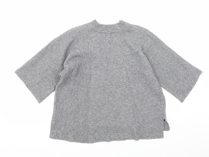 Back view of River Island women’s grey striped knit jumper, size S