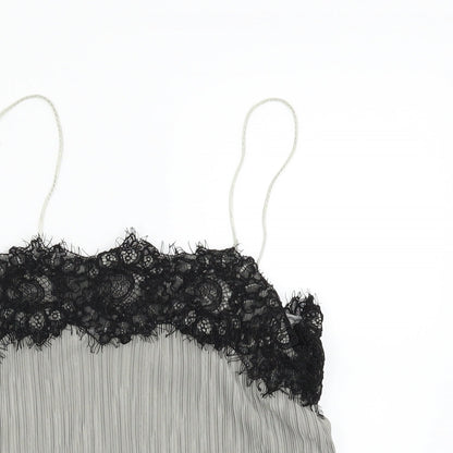Close-up detail of Pins & Needles women’s grey camisole blouse, size M