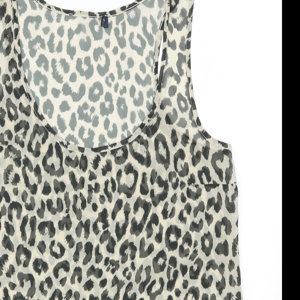Preworn Womens Pink Animal Print  Basic Tank Size 10
