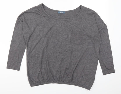 Additional front view of Evie women’s grey basic t-shirt, size UK 14
