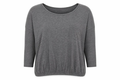 Front view of Evie women’s grey basic t-shirt, size UK 14