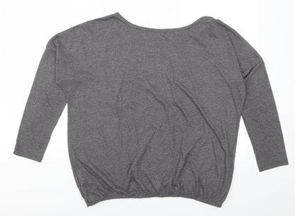 Back view of Evie women’s grey basic t-shirt, size UK 14