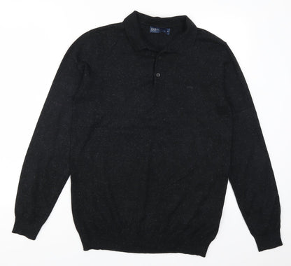 Additional front view of Easy men’s black jumper, size M