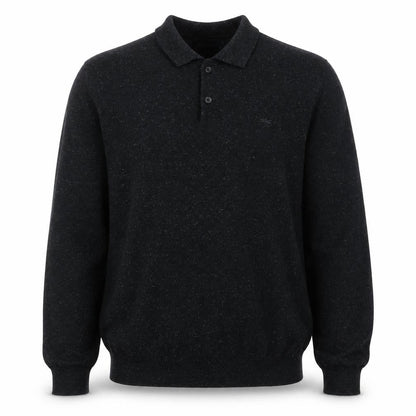 Front view of Easy men’s black jumper, size M