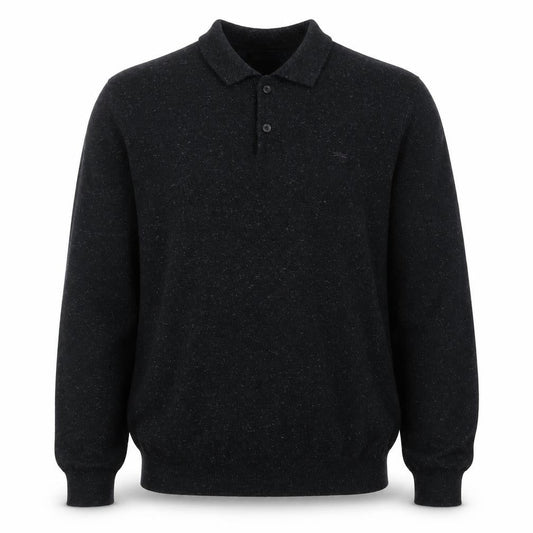 Front view of Easy men’s black jumper, size M