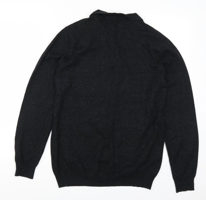 Back view of Easy men’s black jumper, size M