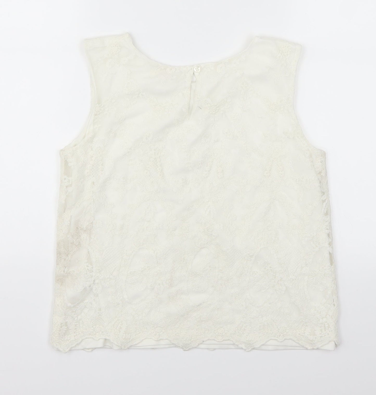 H&M Girls White  Lace Basic Tank Size 14 Years