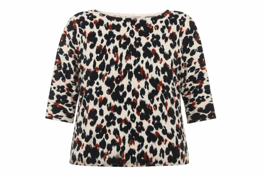 Minuet Womens Beige Animal Print  Pullover Jumper Size L
