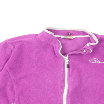 Close-up detail of Dare 2b women’s purple fleece jacket, size UK 8