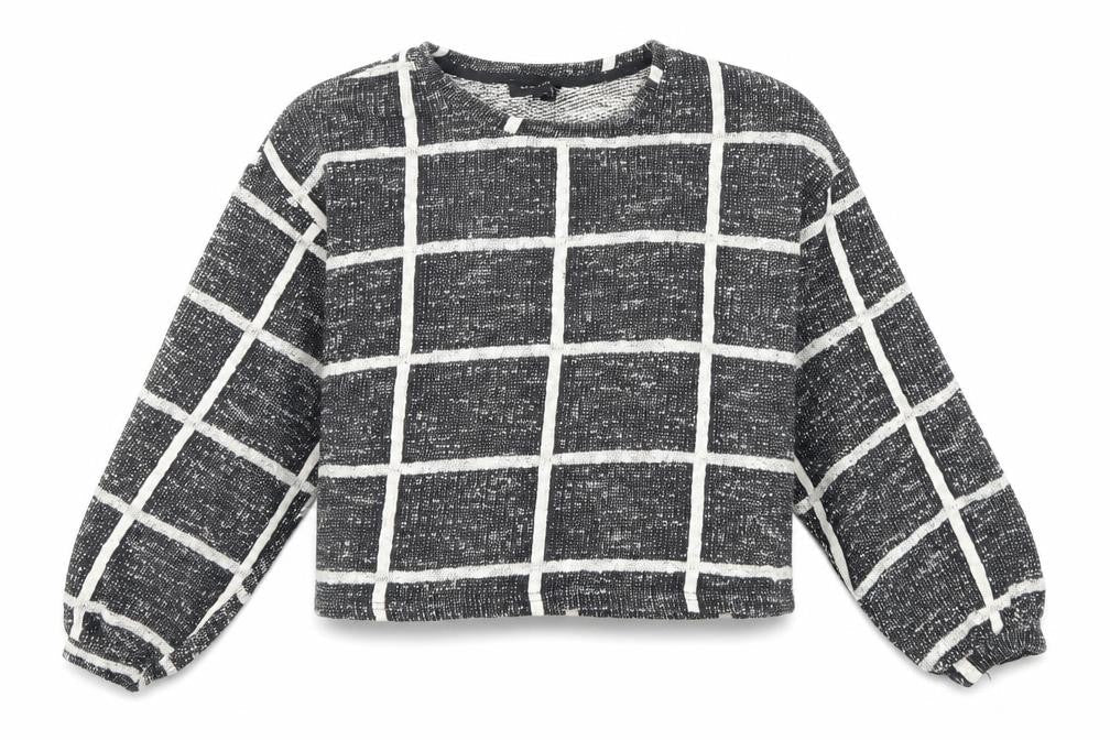 New Look Womens Black Check  Pullover Sweatshirt Size M  - cropped