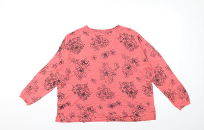 Back view of Marks & Spencer women’s pink floral knit jumper, size L