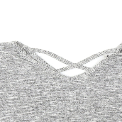 Close-up detail of Peacocks women’s grey jumper, size UK 14