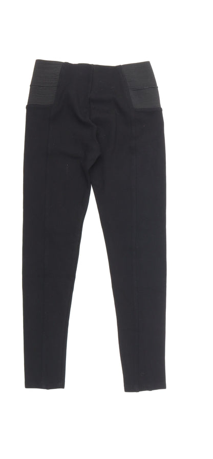 Back view of Zara women’s black snow pants trousers, size UK 25, in, 23-inch leg