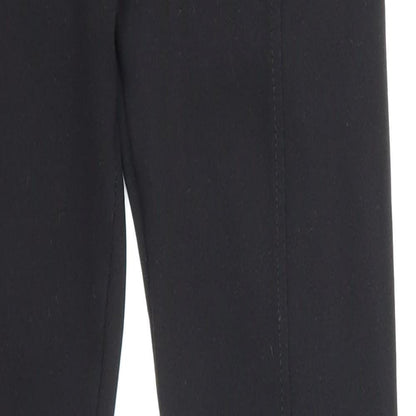 Close-up detail of Zara women’s black snow pants trousers, size UK 25, in, 23-inch leg