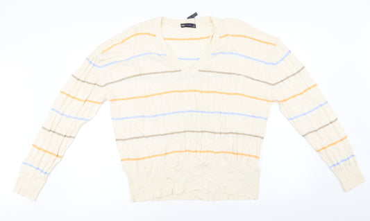Marks and Spencer  Womens Ivory Striped  Pullover Jumper Size XL