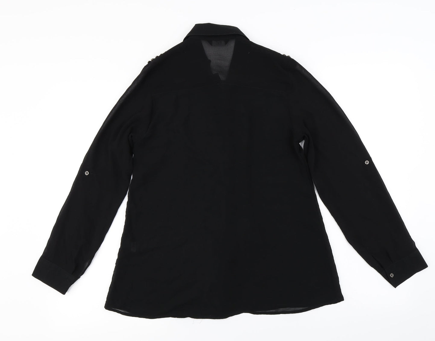 F&F Womens Black   Basic Button-Up Size 8