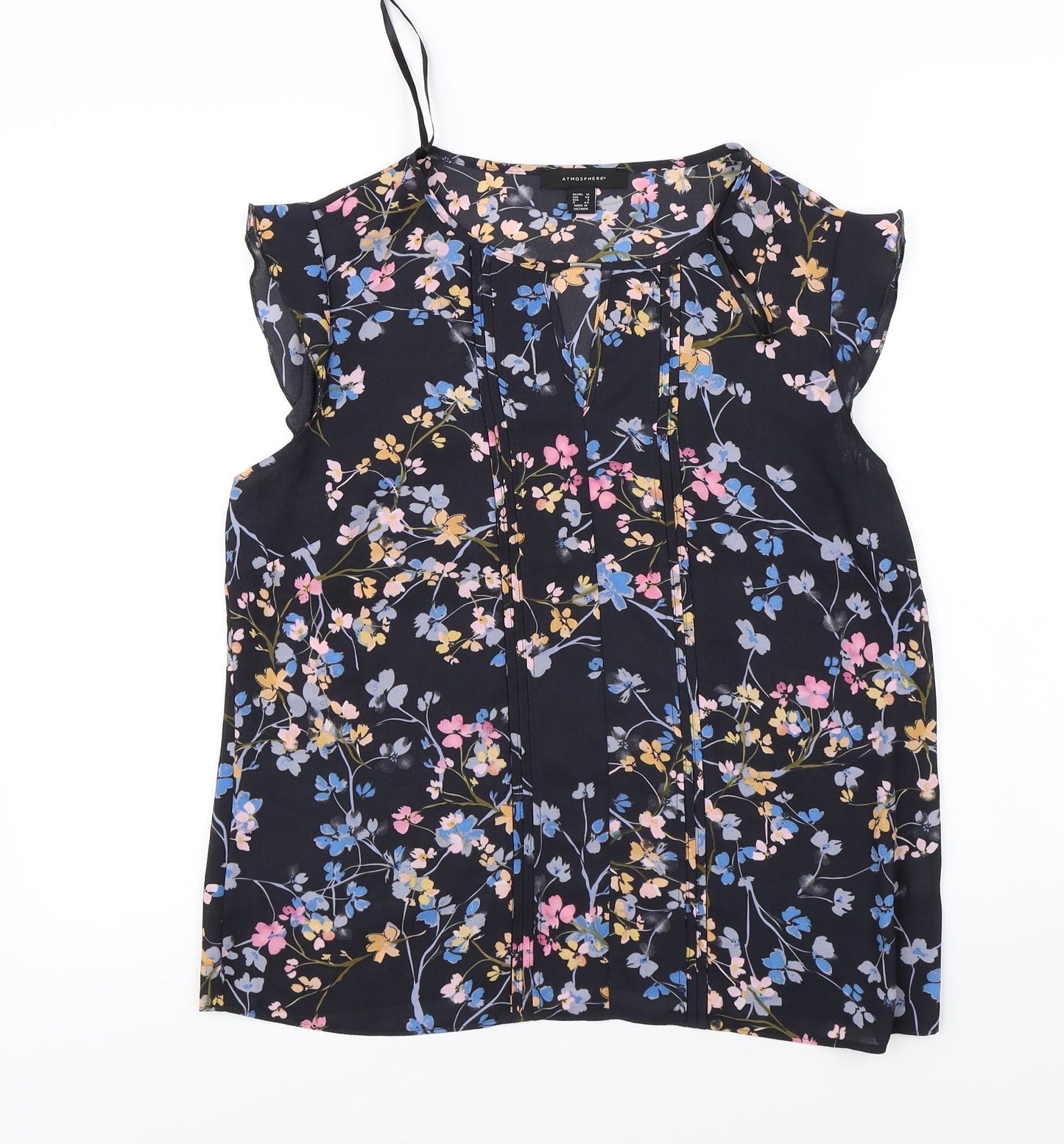 Atmosphere  Womens Black Floral  Basic Blouse Size 12
