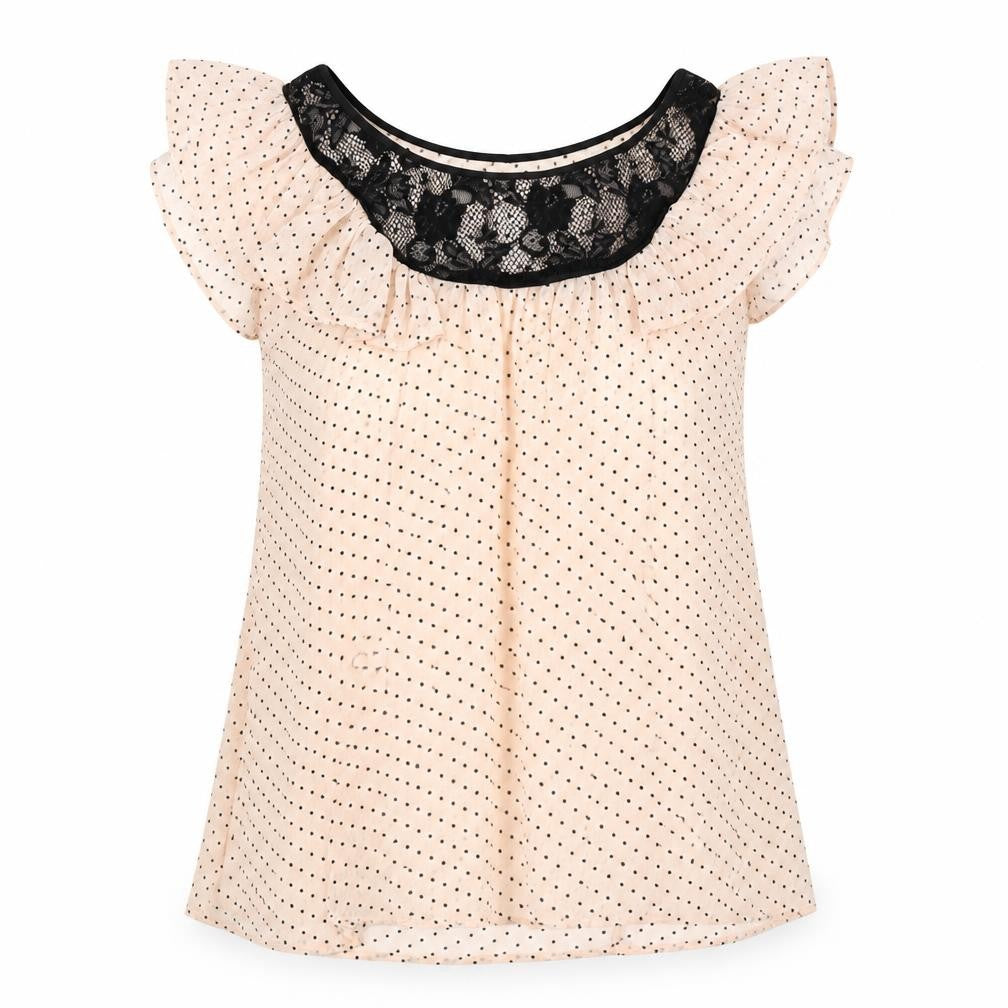 Atmosphere Womens Pink Polka Dot  Basic Blouse Size 10