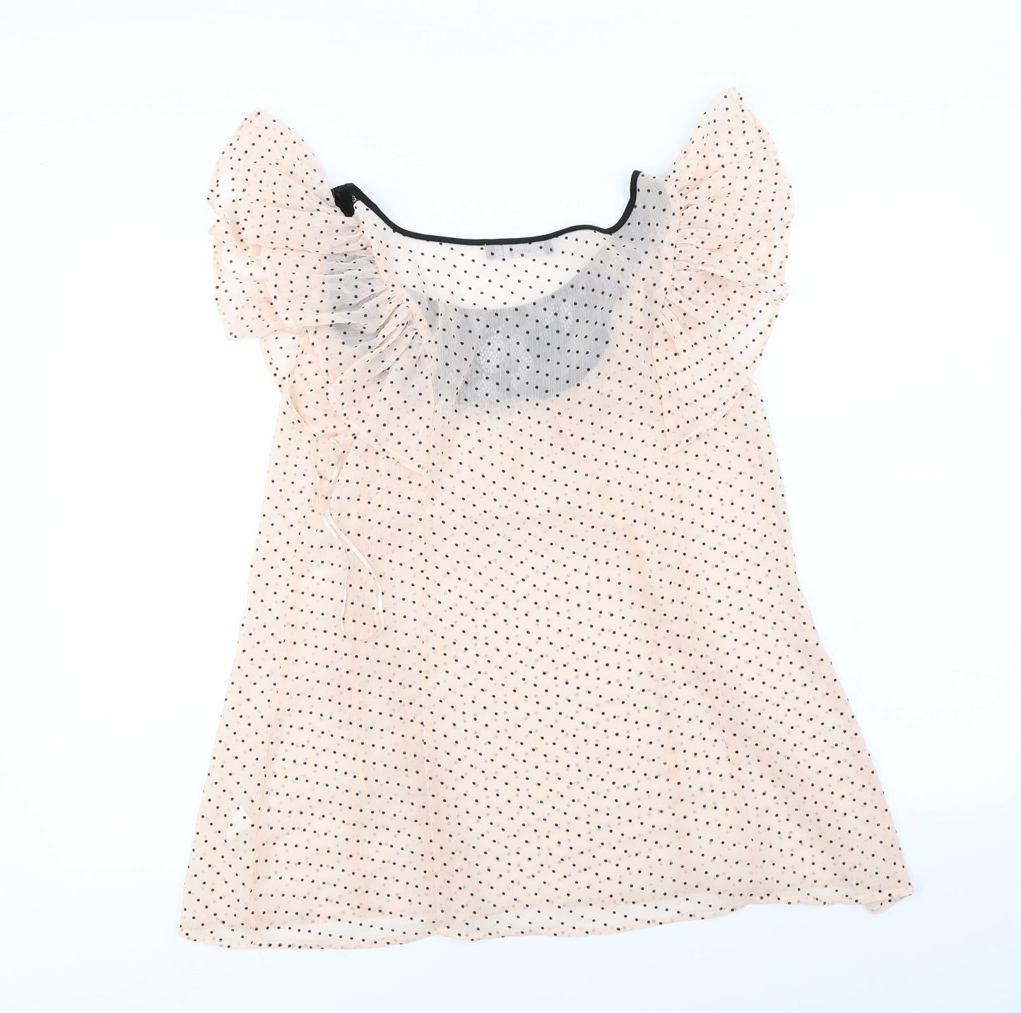 Atmosphere Womens Pink Polka Dot  Basic Blouse Size 10