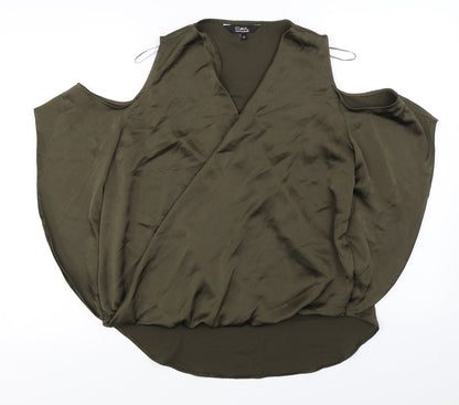 Additional front view of Star women’s brown basic blouse, size UK 12