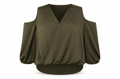 Front view of Star women’s brown basic blouse, size UK 12